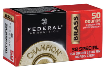 Image of Federal Premium Champion Training Pistol Ammo, .38 Special, Jacketed Soft Point, 158 grain, 50 Rounds, WMAE38B