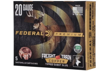Image of Federal Freight Train Copper Sabot 20 Gauge 275 Grain 3in Slug Shotgun Ammo, 5 Round, P209 FT