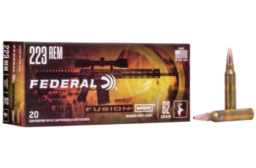 Image of Federal Fusion MSR .223 62 Grain Soft Point Centerfire Rifle Ammo, 20 Rounds, F223MSR1