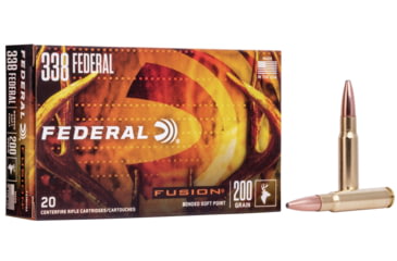 Image of Federal Fusion .338 200 Grain Soft Point Rifle Ammo, 20 Rounds, F338FFS2