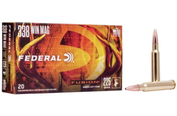 Image of Federal Premium FUSION .338 Win Mag 225 grain Fusion Soft Point Centerfire Rifle Ammo, 20 Rounds, F338FS1
