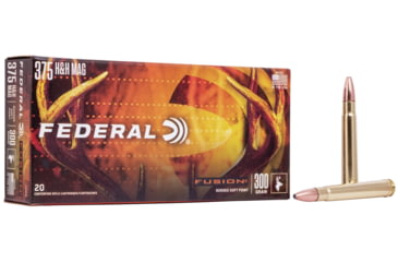 Image of Federal Premium Fusion Rifle Ammo, .375 H&amp;H Magnum, Fusion Soft Point, 300 grain, 20 Rounds, F375FS1