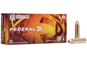 Image of Federal Premium Fusion Rifle Ammo, .450 Bushmaster, Fusion Soft Point, 260 grain, 20 Rounds, F450BMFS1