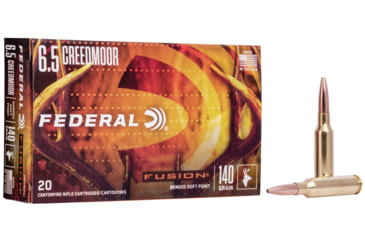 Image of Federal Fusion 6.5 Creedmoor 140 Grain Soft Point Centerfire Rifle Ammo, 20 Rounds, F65CRDFS1