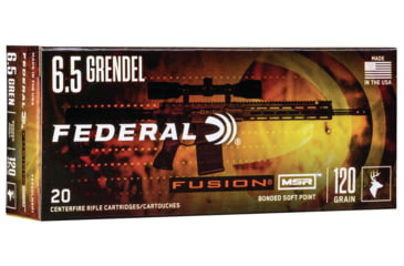 Image of Federal Premium Fusion Rifle Ammo, 6.5mm Grendel, Fusion Soft Point, 120 grain, 20 Rounds, F65GDLMSR1