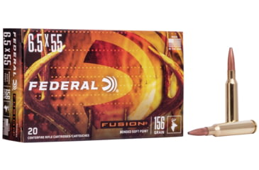 Image of Federal Premium FUSION 6.5x55mm Swedish 156 Grain Fusion Soft Point Centerfire Rifle Ammo, 20 Rounds, F6555FS2