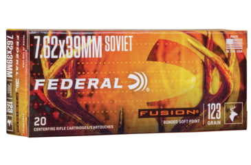 Image of Federal Premium Fusion Rifle Ammo, 7.62x39mm, Fusion Soft Point, 123 grain, 20 Rounds, F76239FS1