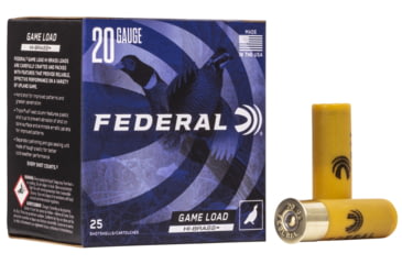 Image of Federal Premium Load Upland Hi-Brass 20 Gauge 1oz 2 3/4'' Shotgun Ammo, 7.5 Shot, 25 Rounds, H204 7.5