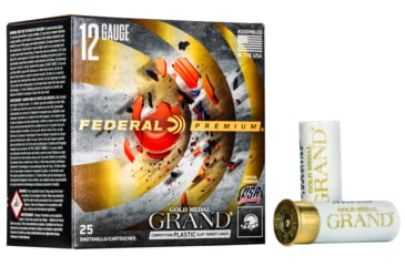Image of Federal Premium Gold Medal 12 Gauge 1.125 oz Gold Medal Grand Plastic Centerfire Shotgun Ammo, 7.5 Shot, 25 Rounds, GMT178 7.5, GMT178 7.5
