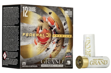 Image of Federal Premium Gold Medal Grand 12 Gauge 1.125 oz Gold Medal Grand Plastic Centerfire Shotgun Ammo, 7.5 Shot, 25 Rounds, GMT115 7.5, GMT115 7.5