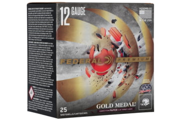 Image of Federal Premium Gold Medal Paper 12 Gauge 2-3/4in 1oz 1290 FPS 8 Shot Size Shotgun Ammunition, 25 Rounds, GMT111 8