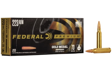 Image of Federal Premium Gold Medal Rifle Ammo, .223 Remington, Berger Boat Tail Target, 73 grain, 20 Rounds, GM223BH73
