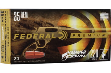 Image of Federal Premium HammerDown .35 220 Grain Bonded Hollow Point Brass Rifle Ammo, 20 Rounds, LG35R1