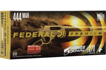 Image of Federal Premium HammerDown .444 Marlin 270 Grain Bonded Hollow Point Brass Cased Centerfire Rifle Ammo, 20 Rounds, LG444M1