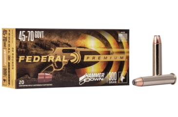 Image of Federal Premium HammerDown Rifle 45-70 Government 300 Grain Bonded Soft Point Nickel-Plated Cased Centerfire Rifle Ammo, 20 Rounds, LG45701