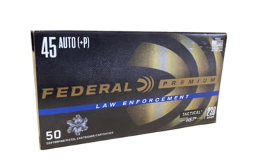 Image of Federal Premium HST .45ACP+P 230 Grain JHP Brass Cased Centerfire Pistol Ammo, FEDEP45HST1