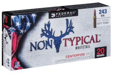 Image of Federal Premium Non-Typical Rifle Ammo, .243 Winchester, Non-Typical Soft Point, 100 grain, 20 Rounds, 243DT100