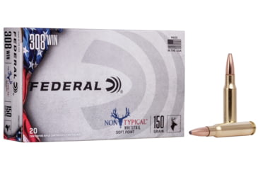 Image of Federal Premium Non-Typical Rifle Ammo, .308 Winchester, Non-Typical Soft Point, 150 grain, 20 Rounds, 308DT150