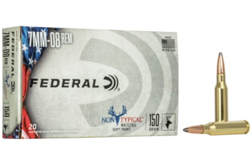 Image of Federal Premium Non-Typical Rifle Ammo, 7mm-08 Remington, Non-Typical Soft Point, 150 grain, 20 Rounds, 708DT1