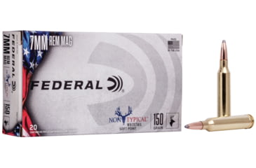 Image of Federal Premium Non-Typical Rifle Ammo, 7mm Remington Magnum, Non-Typical Soft Point, 150 grain, 20 Rounds, 7RDT150