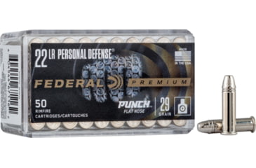 Image of Federal Premium Personal Defense .22 Long Rifle 29 Grain Solid Flat Nose Brass Cased Rimfire Ammo, 50 Rounds, PD22L1