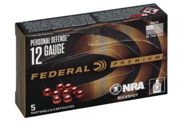 Image of Federal Premium Personal Defense NRA Buckshot 12 Gauge 2.75in 9 Pellets Centerfire Shotgun Buckshot Ammo, 5 Rounds, PD132NRA00