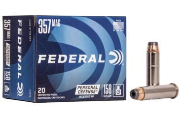 Image of Federal Premium Personal Defense Pistol Ammo, .357 Magnum, Jacketed Hollow Point, 158 grain, 20 Rounds, C357E
