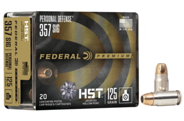 Image of Federal Premium Personal Defense Pistol Ammo, .357 SIG, HST Jacketed Hollow Point, 125 grain, 20 Rounds, P357SHST1S