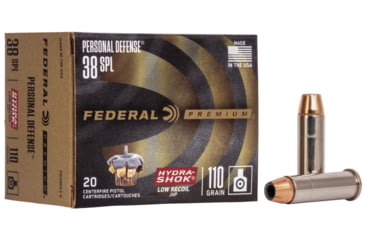 Image of Federal Premium Personal Defense Pistol Ammo, .38 Special, Hydra-Shok Jacketed Hollow Point, 110 grain, 20 Rounds, PD38HS3 H