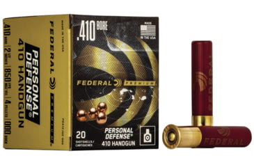 Image of Federal Premium Personal Defense Pistol Buckshot, .410 bore, #000 Shot Size, 2.5in, 4 Pellets, 20 Rounds, PD412JGE 000