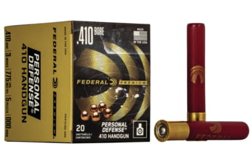 Image of Federal Premium Personal Defense 410 Bore 5 Pellet Copper Plated Lead Buckshot Pistol Ammo, 20 Rounds, PD413JGE 000