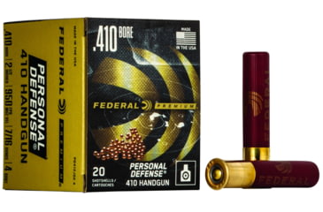 Image of Federal Premium Personal Defense .410 bore 7/16oz Lead Buckshot Centerfire Pistol Ammo, 20 Rounds, PD412JGE 4