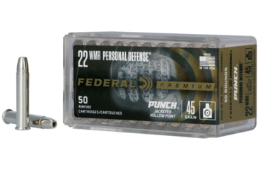Image of Federal Premium Personal Defense Punch Rimfire 22 WMR 45 Grain Punch JHP Rimfire Ammunition, 50 Rounds, PD22WMR1