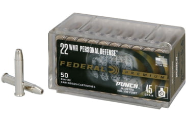 Image of Federal Premium Personal Defense Punch Rimfire 22 WMR 45 Grain Punch JHP Rimfire Ammunition, 50 Rounds, PD22WMR1