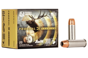 Image of Federal Premium .454 Casull 300 Grain Swift A-Frame Nickel-Plated Pistol Ammo, 20 Rounds, P454SA