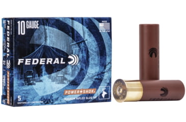 Image of Federal Premium Power Shok 10 Gauge 1 3/4oz Power Shok Rifled Slug Centerfire Shotgun Ammo, Rifled Slug Shot, 5 Rounds, F103F RS