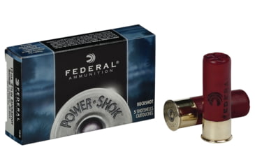 Image of Federal Premium Power Shok 12 Gauge 12 Pellets Power Shok Buckshot Centerfire Shotgun Ammo, 00 Buck Shot, 5 Rounds, F130 00, F130 00