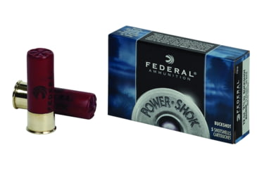 Image of Federal Premium Power Shok 12 Gauge 12 Pellets Power Shok Buckshot Centerfire Shotgun Ammo, 00 Buck Shot, 5 Rounds, F130 00