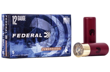 Image of Federal Premium Power Shok 12 Gauge 9 Pellets Power Shok Buckshot Centerfire Shotgun Ammo, 00 Buck Shot, 5 Rounds, F127 00