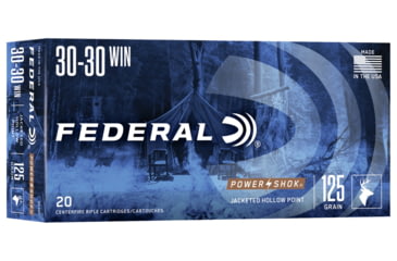 Image of Federal Premium Power-Shok .30-30 Winchester 125 Grain Jacketed Hollow Point Centerfire Rifle Ammo, 20 Rounds, 3030C