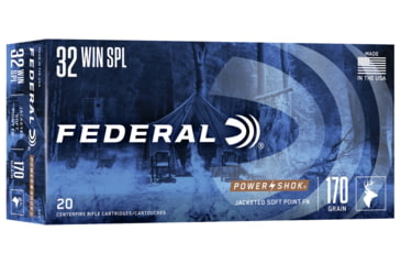 Image of Federal Premium Power-Shok .32 Winchester Special 170 Grain Jacketed Soft Point Centerfire Rifle Ammo, 20 Rounds, 32A