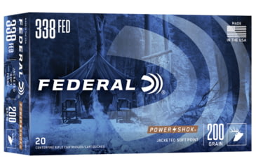 Image of Federal Premium Power-Shok .338 Federal 200 Grain Nosler Ballistic Tip Centerfire Rifle Ammo, 20 Rounds, 338FJ