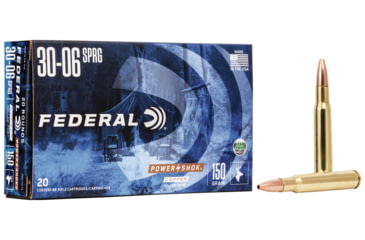 Image of Federal Premium Power-Shok Copper .30-06 Springfield 150 Grain Copper Hollow Point Centerfire Rifle Ammo, 20 Rounds, 3006150LFA