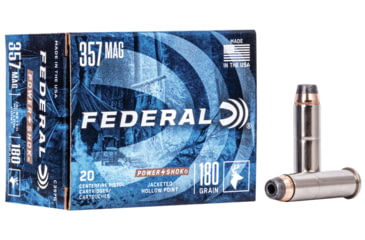 Image of Federal Premium Power-Shok 357 Magnum 180 Grain Jacketed Hollow Point Centerfire Pistol Ammo, 20 Rounds, C357G