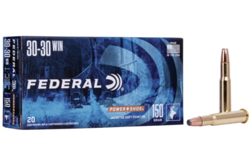 Image of Federal Premium Power-Shok .30-30 Winchester 150 Grain Jacketed Soft Point Centerfire Rifle Ammo, 20 Rounds, 3030A