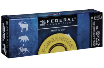 Image of Federal Premium Power-Shok .300 Winchester Short Magnum 180 Grain Jacketed Soft Point Centerfire Rifle Ammo, 20 Rounds, 300WSMC