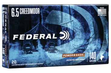 Image of Federal Premium Power-Shok 6.5 Creedmoor 140 Grain Jacketed Soft Point Centerfire Rifle Ammo, 20 Rounds, 65CRDB