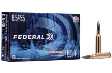 Image of Federal Premium Power-Shok 6.5x55mm Swedish 140 Grain Jacketed Soft Point Centerfire Rifle Ammo, 20 Rounds, 6555B