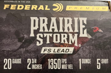 Image of Federal Premium Prairie Storm 20 Gauge #5 Shot 1 oz 2.75in Centerfire Shotgun Ammo, 25 Rounds, PFX204FS 5