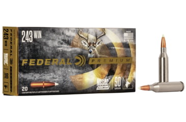 Image of Federal Premium Rifle Ammo, .243 Winchester, Nosler AccuBond, 90 grain, 20 Rounds, P243A1